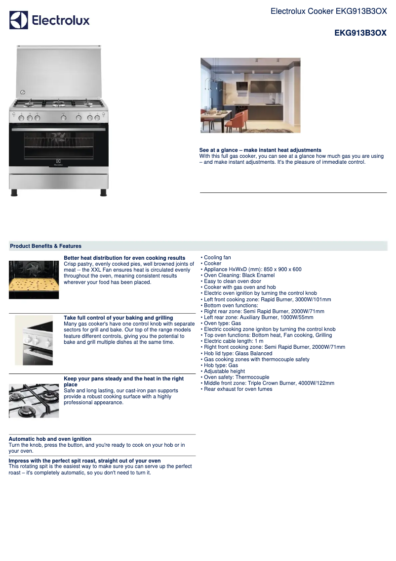 First page image of the manual for EKG913B3OX