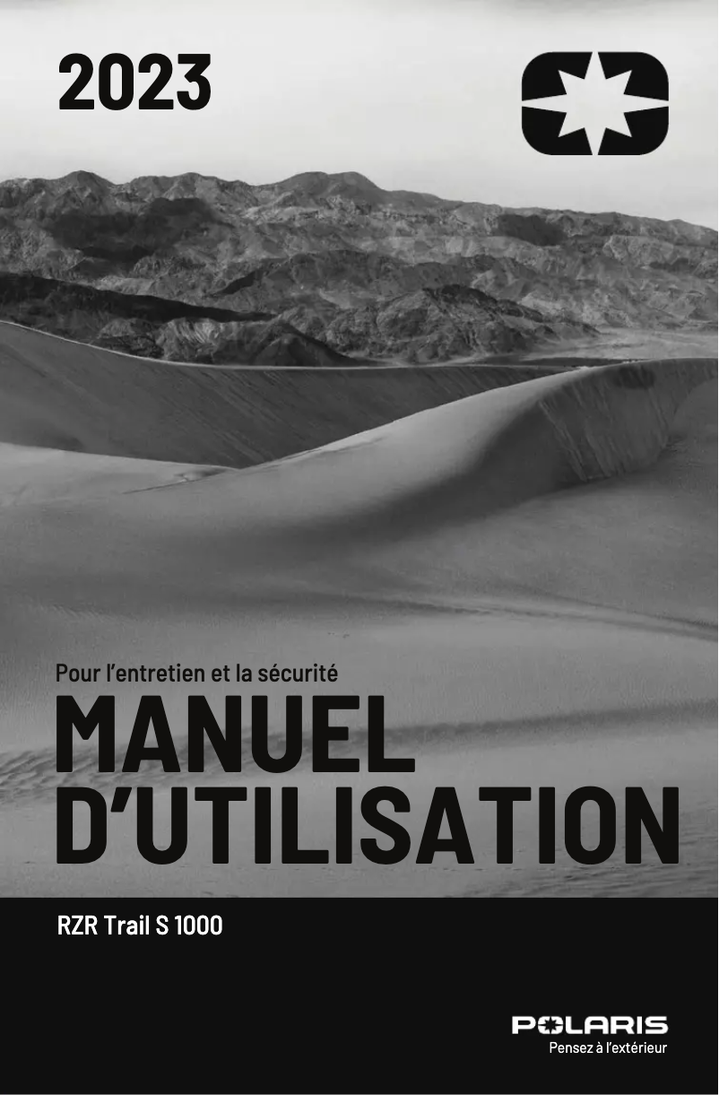 First page image of the manual for RZR Trail S 1000 Ultimate (2023)