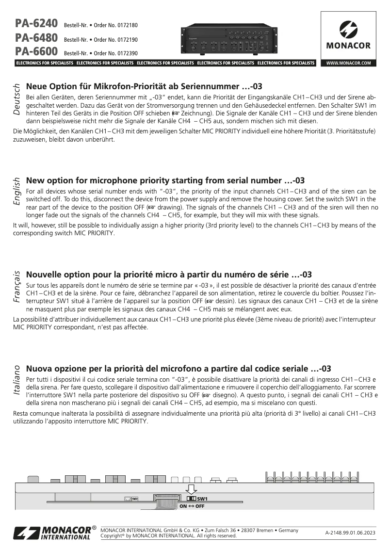 First page image of the manual for PA-6600