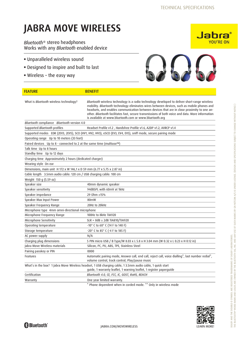 First page image of the manual for Move Wireless