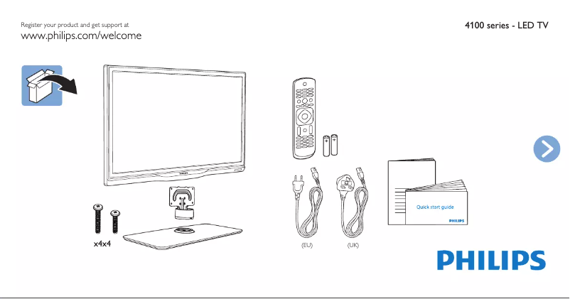 Page 1 of the manual Quick Start Guide Philips 28PHH4109