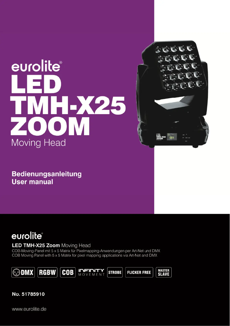 Page 1 of the manual User Manual Eurolite LED TMH-X25
