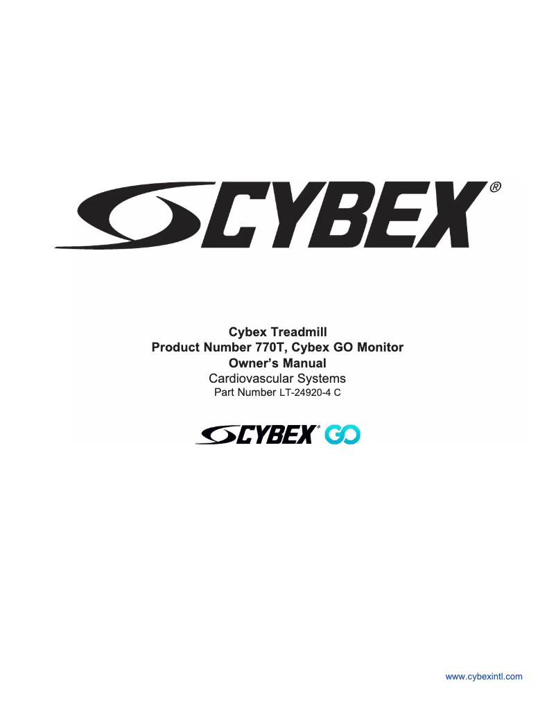 Page 1 of the manual User Manual Cybex 770T GO