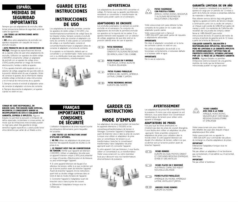 Page 1 of the manual User Manual Conair M500X
