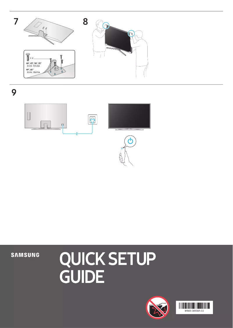 Page 1 of the manual Installation Guide Samsung UN65MU6300F