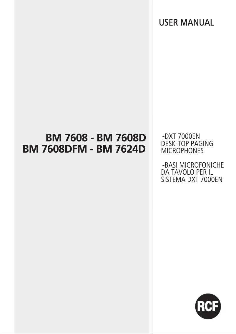 First page image of the manual for BM 7624D