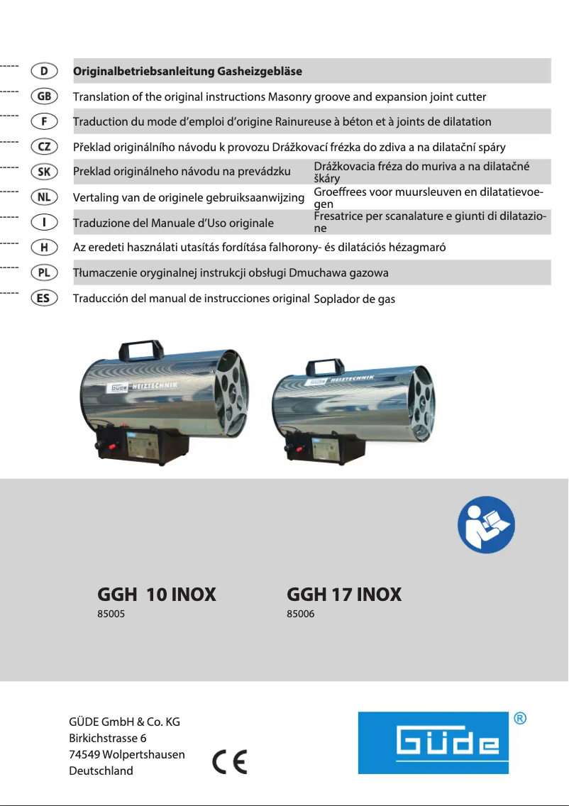 Page 1 of the manual User Manual Güde GGH 17 INOX