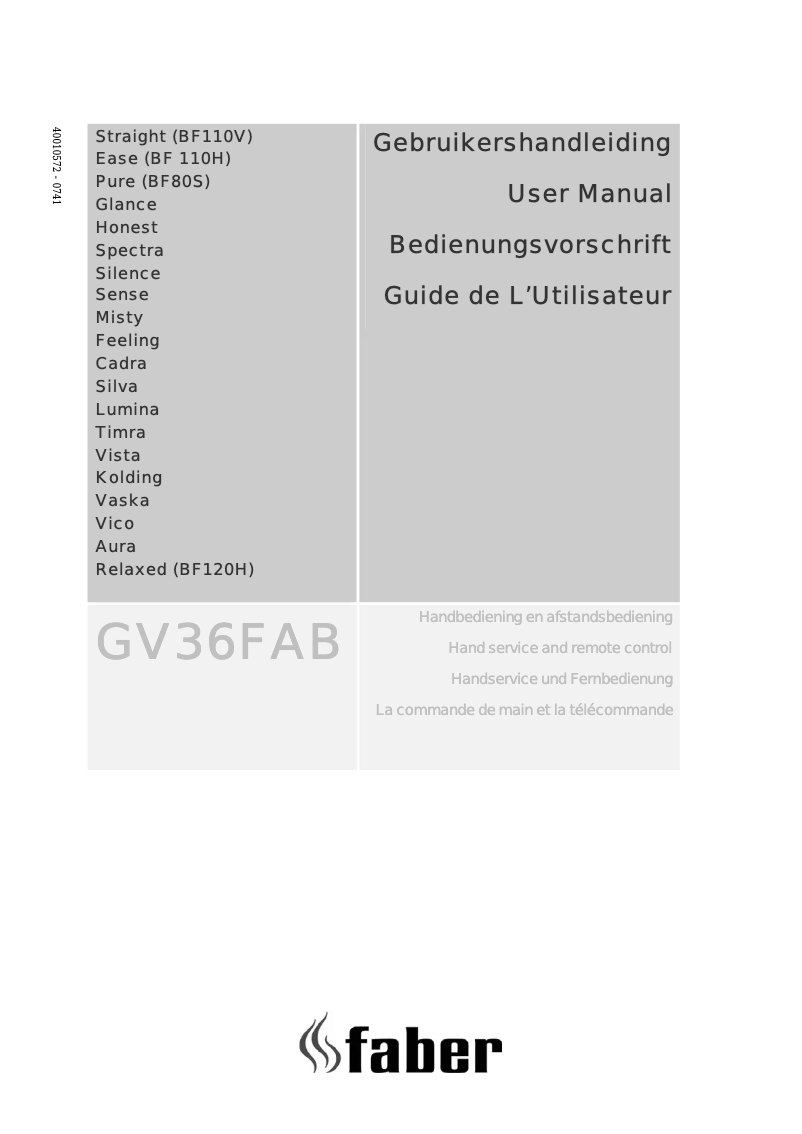 Page 1 of the manual User Manual Faber Misty