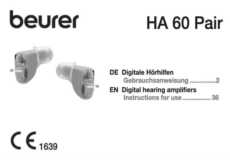 Page 1 of the manual User Manual Beurer HA 60