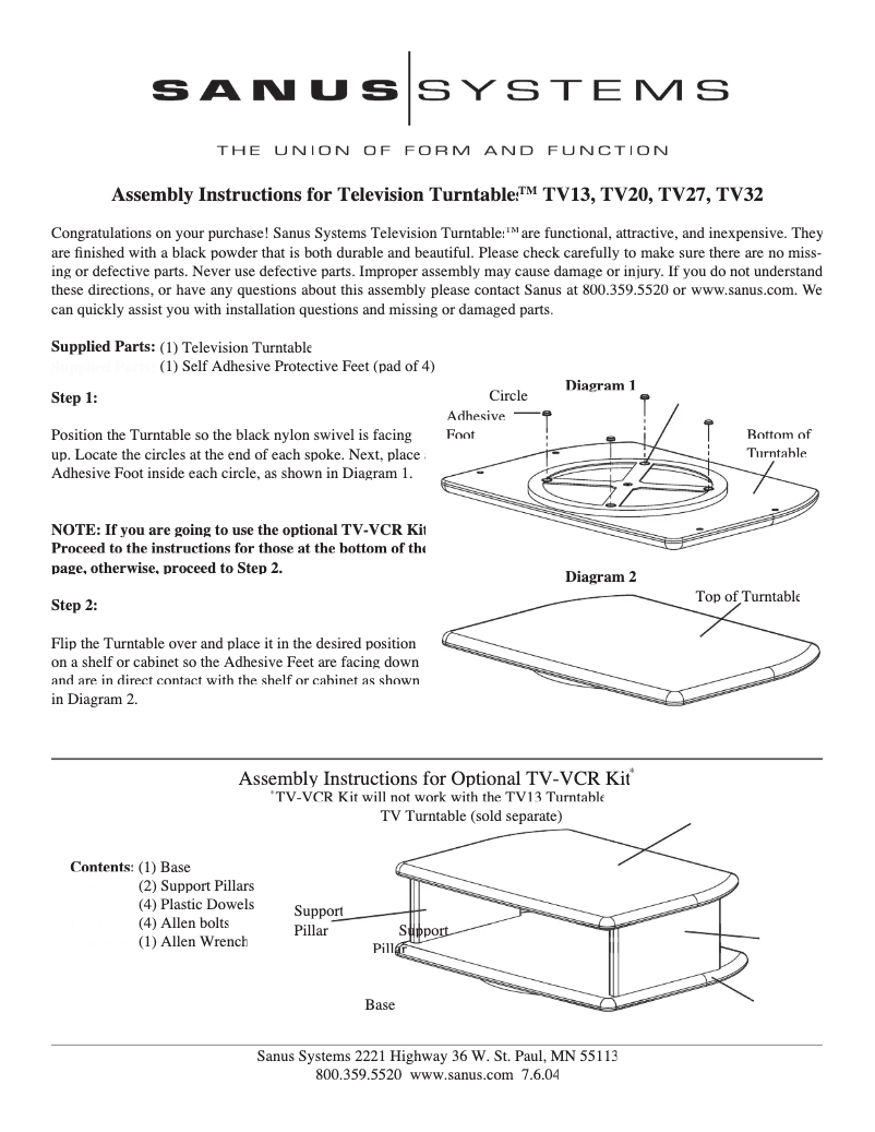 First page image of the manual for TV-VCR