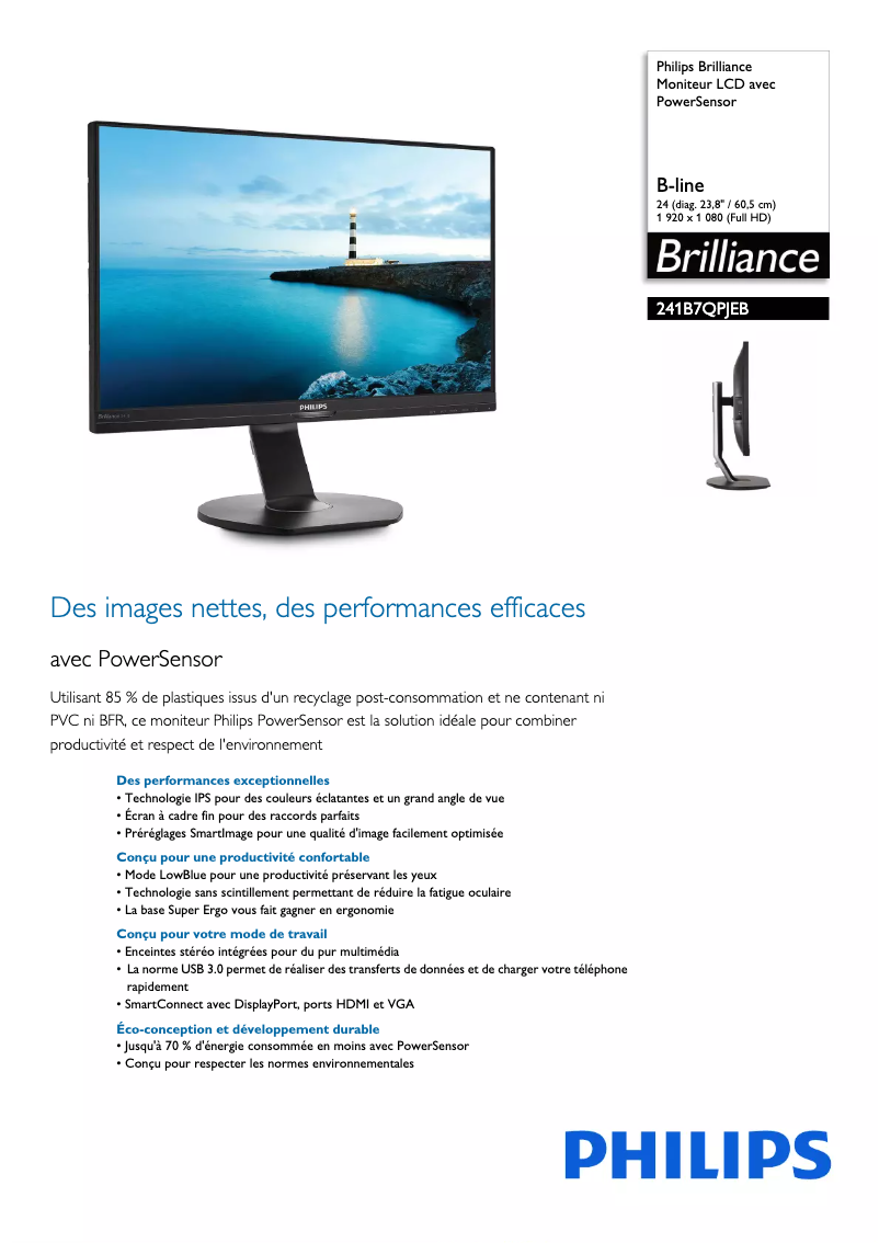 First page image of the manual for Brilliance 241B7QPJEB