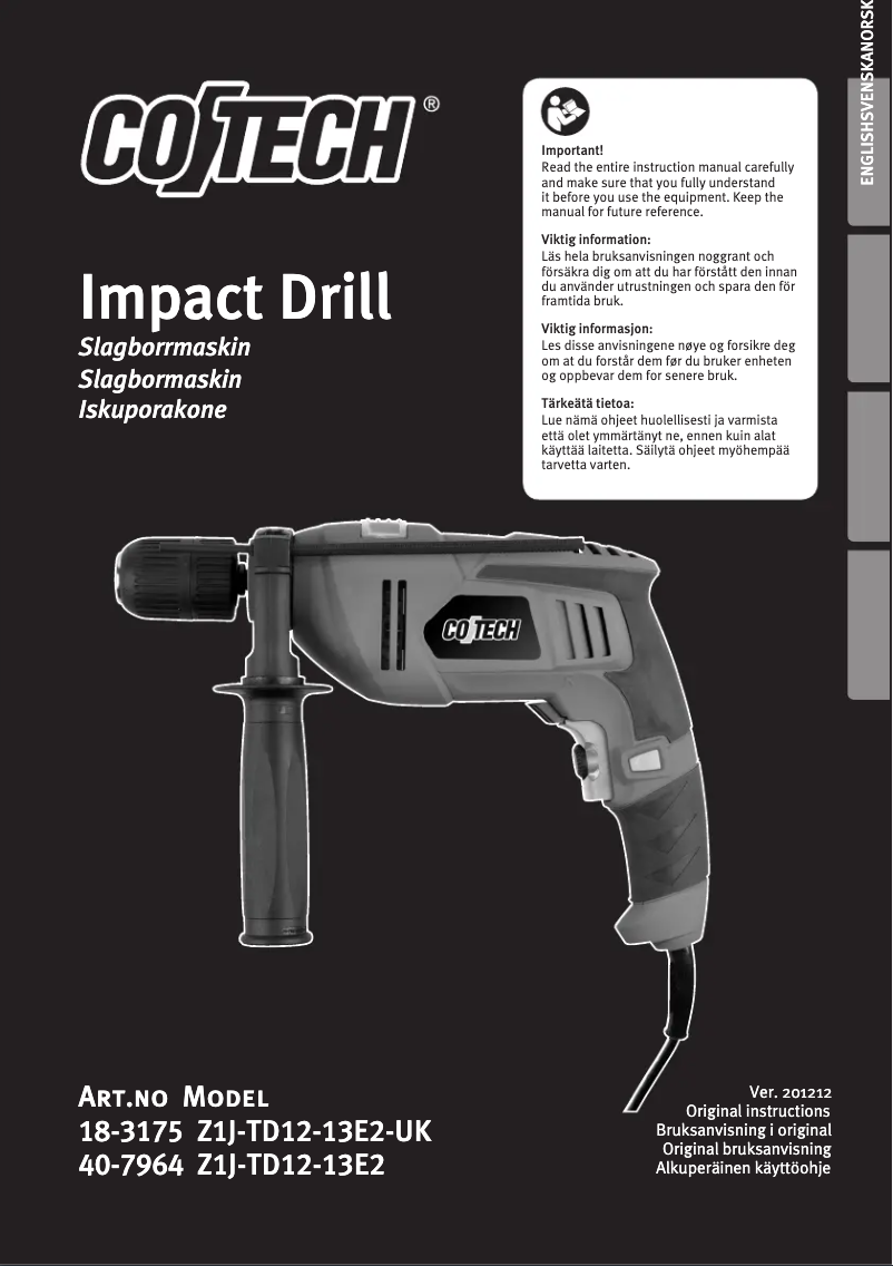 Page 1 of the manual User Manual Cocraft Z1J-TD12-13E2