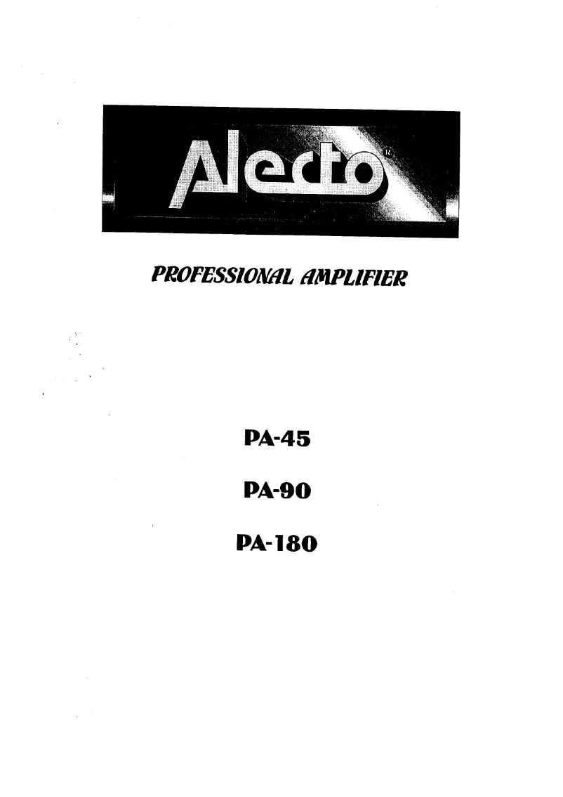 Page 1 de la notice Manuel utilisateur Alecto PA-90