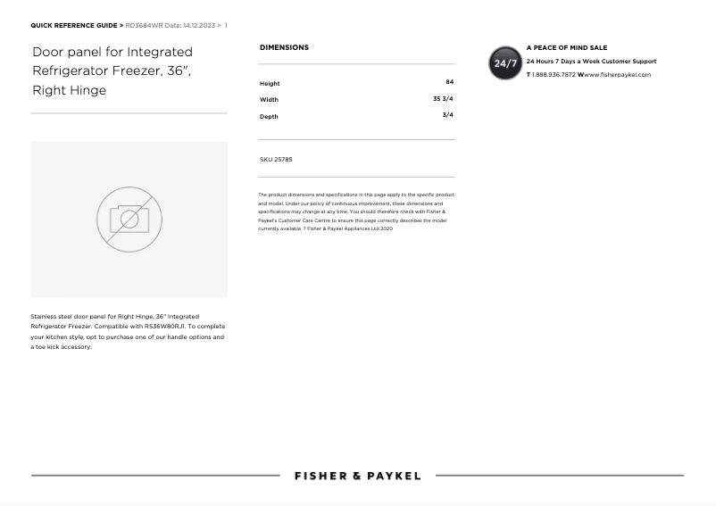 Page 1 of the manual User Manual Fisher & Paykel RD3684WR