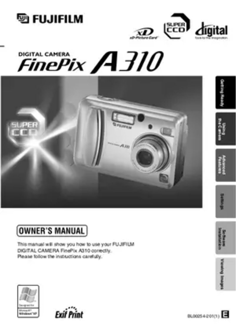 Image de la première page du manuel de l'appareil FinePix A310