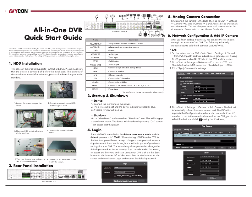 Page 1 of the manual User Manual Avycon AVR-HT816A