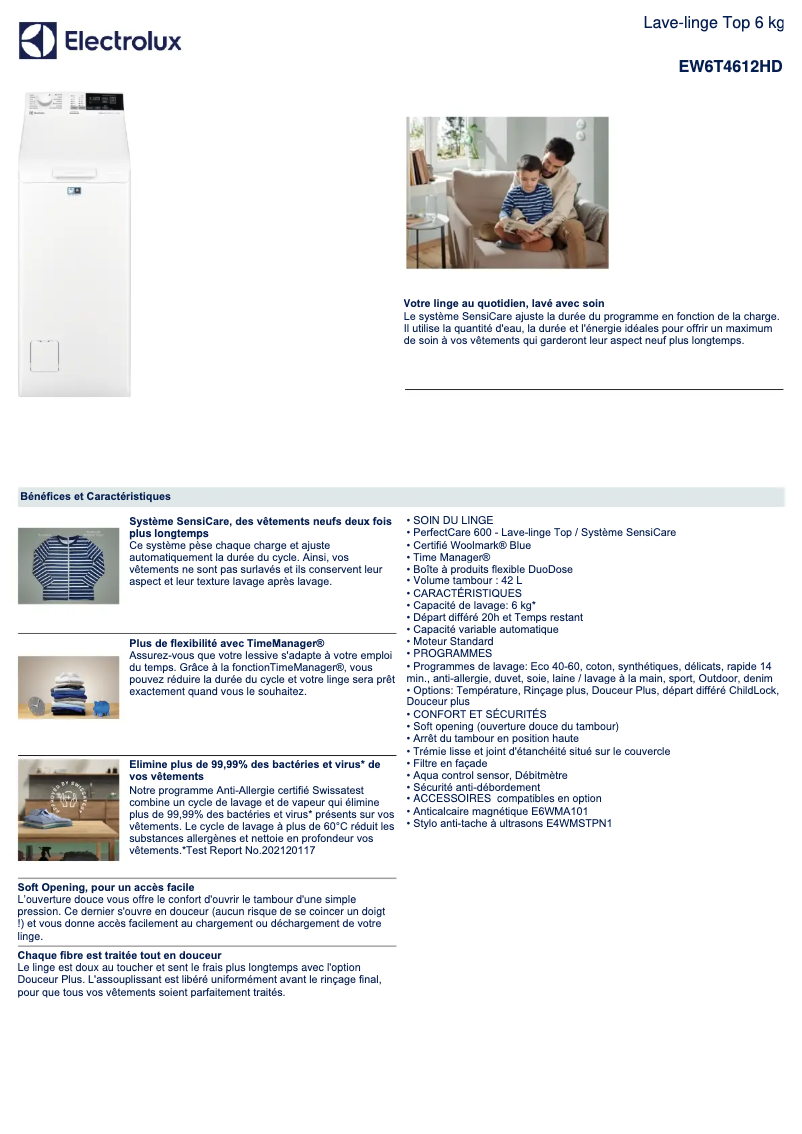 First page image of the manual for EW6T4612HD