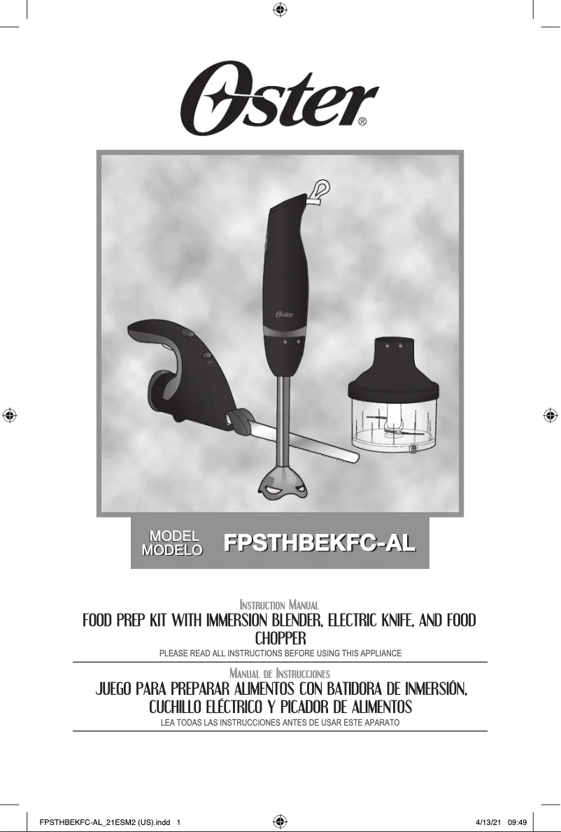 First page image of the manual for FPSTHBEKFC-AL