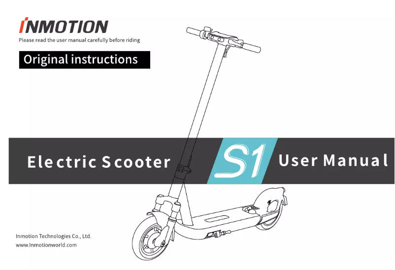 Page 1 of the manual User Manual InMotion S1