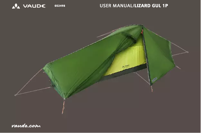 Page 1 de la notice Manuel utilisateur Vaude Lizard GUL 1P