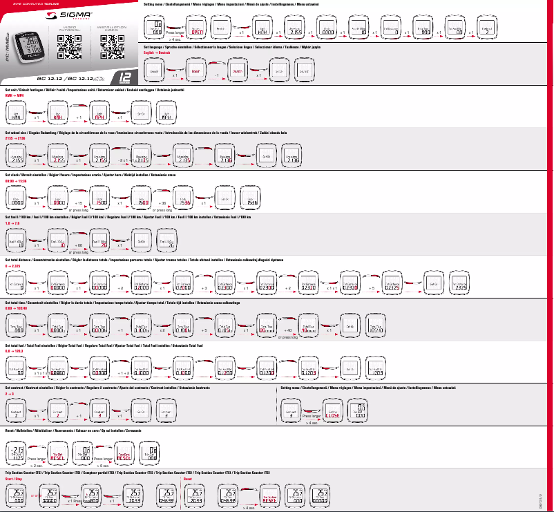 First page image of the manual for BC 12.12 STS