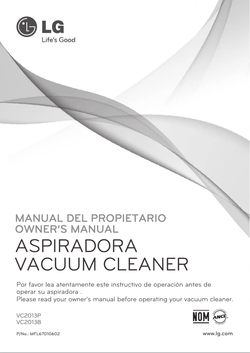 First page image of the manual for VC2013P