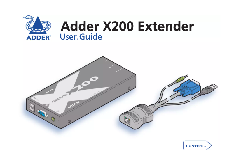 Page 1 of the manual User Manual Adder X200