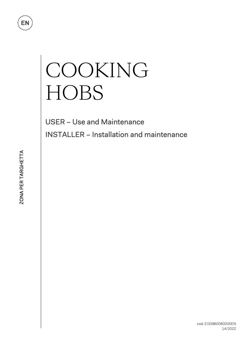 Page 1 of the manual User Manual Ilve HCB906CNAWG