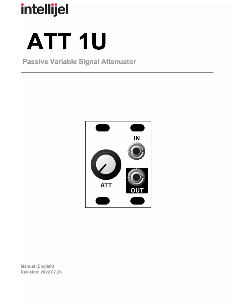 Page 1 of the manual User Manual Intellijel Att 1U