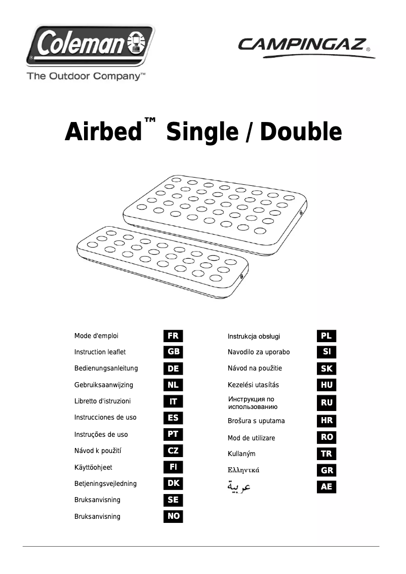 Page 1 of the manual User Manual Campingaz Double Quickbed