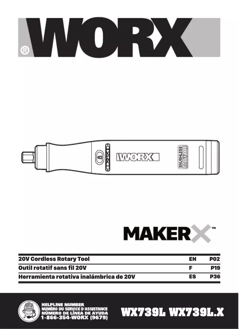 Page 1 of the manual User Manual Worx WX993L
