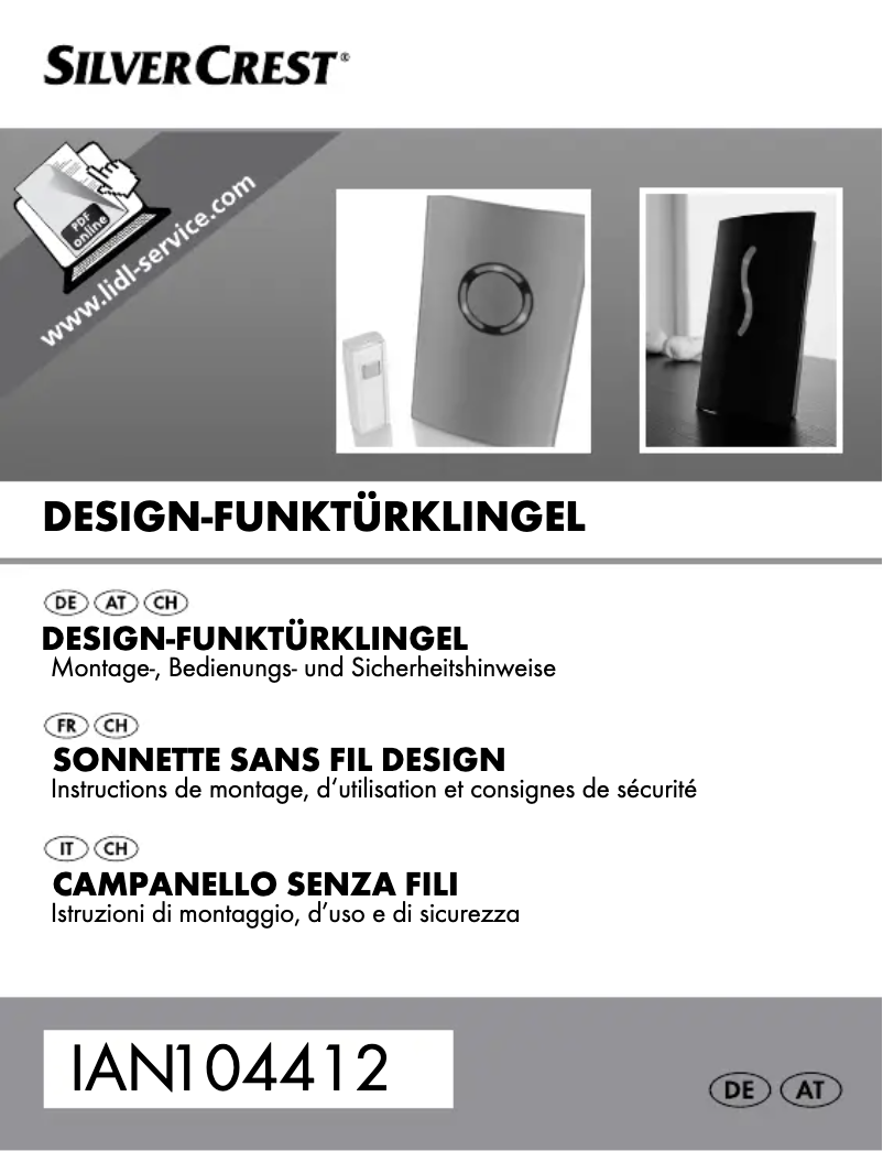 First page image of the manual for 104412-14-01