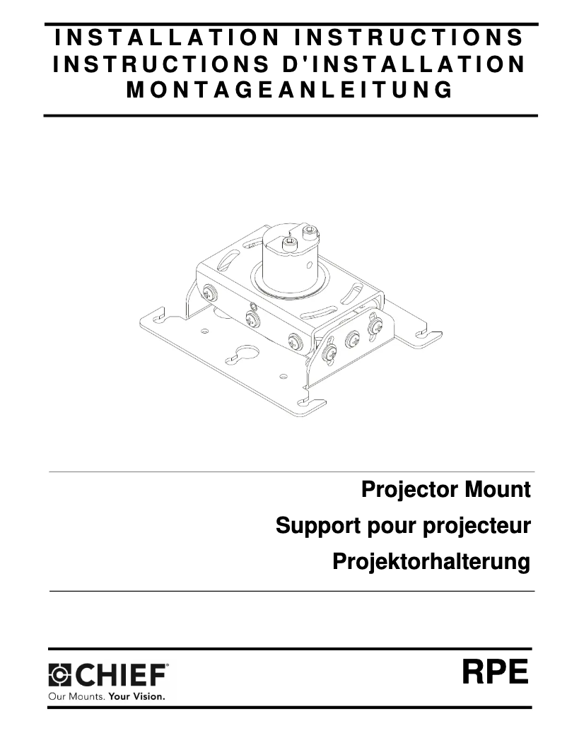 Page 1 of the manual User Manual Chief RPEUW