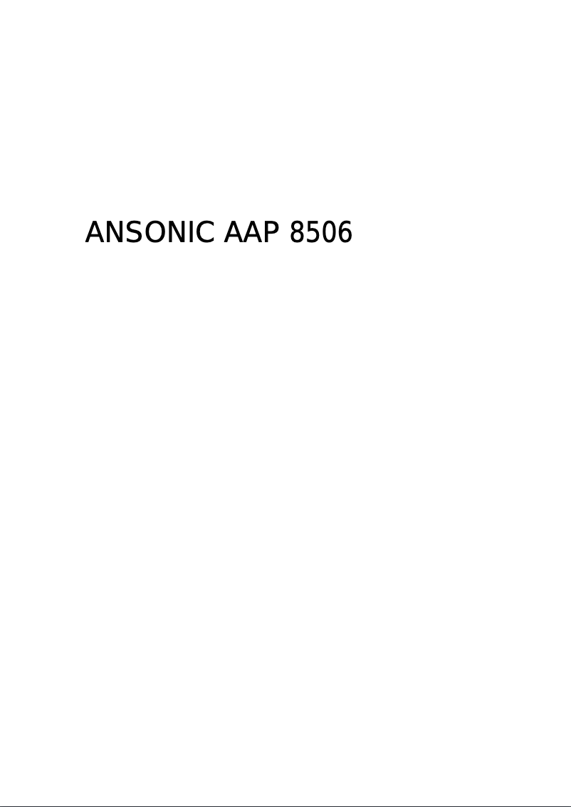 Page 1 of the manual User Manual Ansonic AAP 8506
