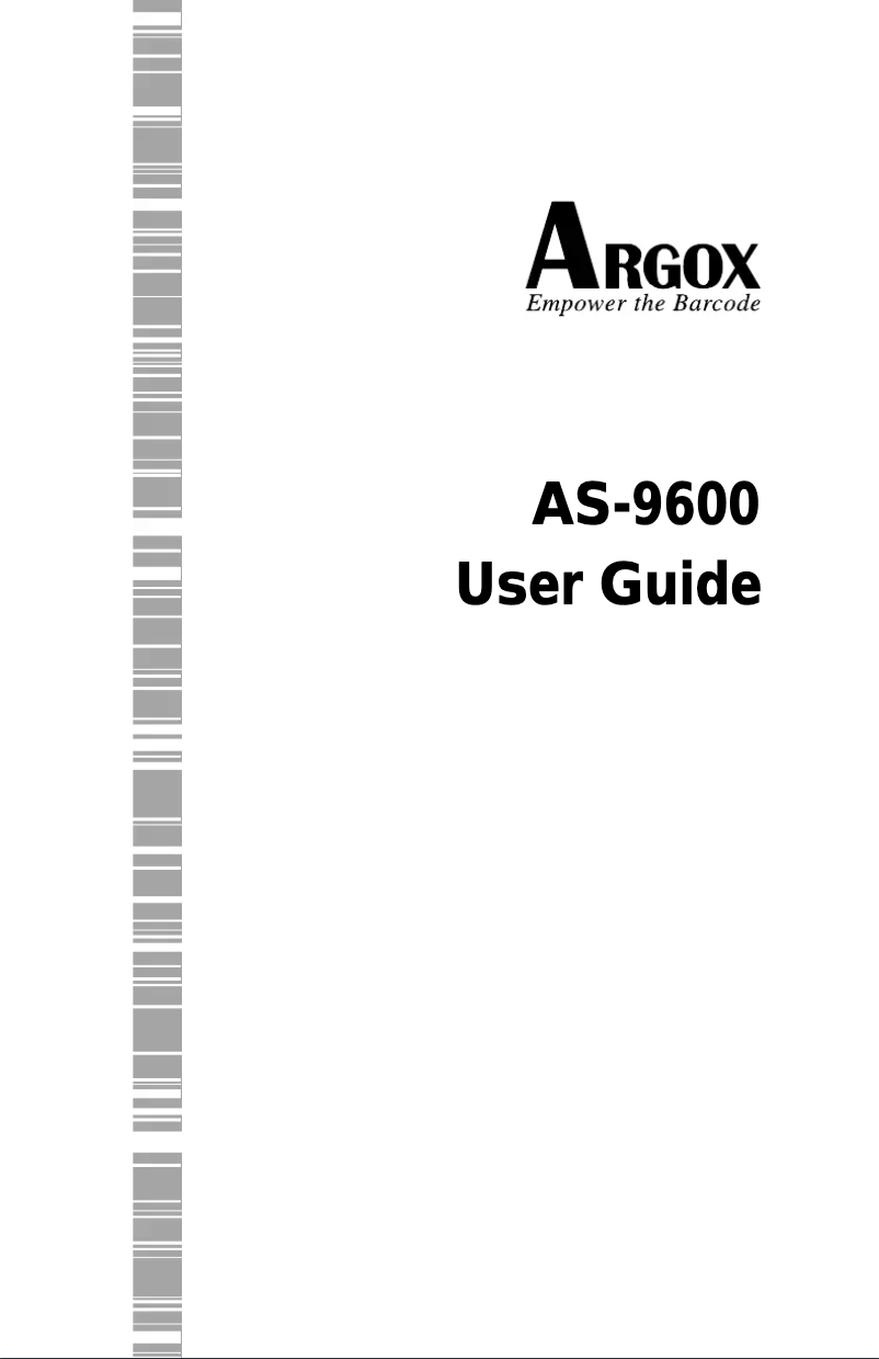 Page 1 of the manual User Manual Argox AS-9600