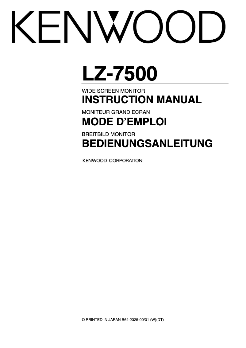 First page image of the manual for LZ-7500