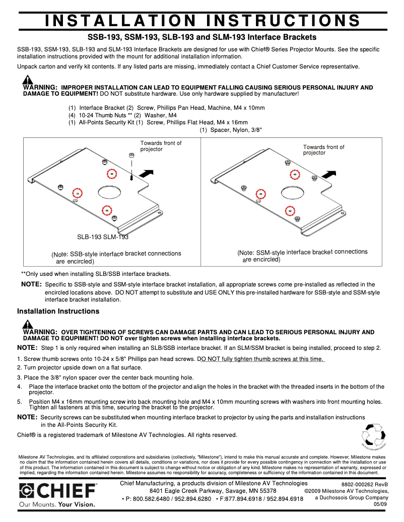 First page image of the manual for RPMA193