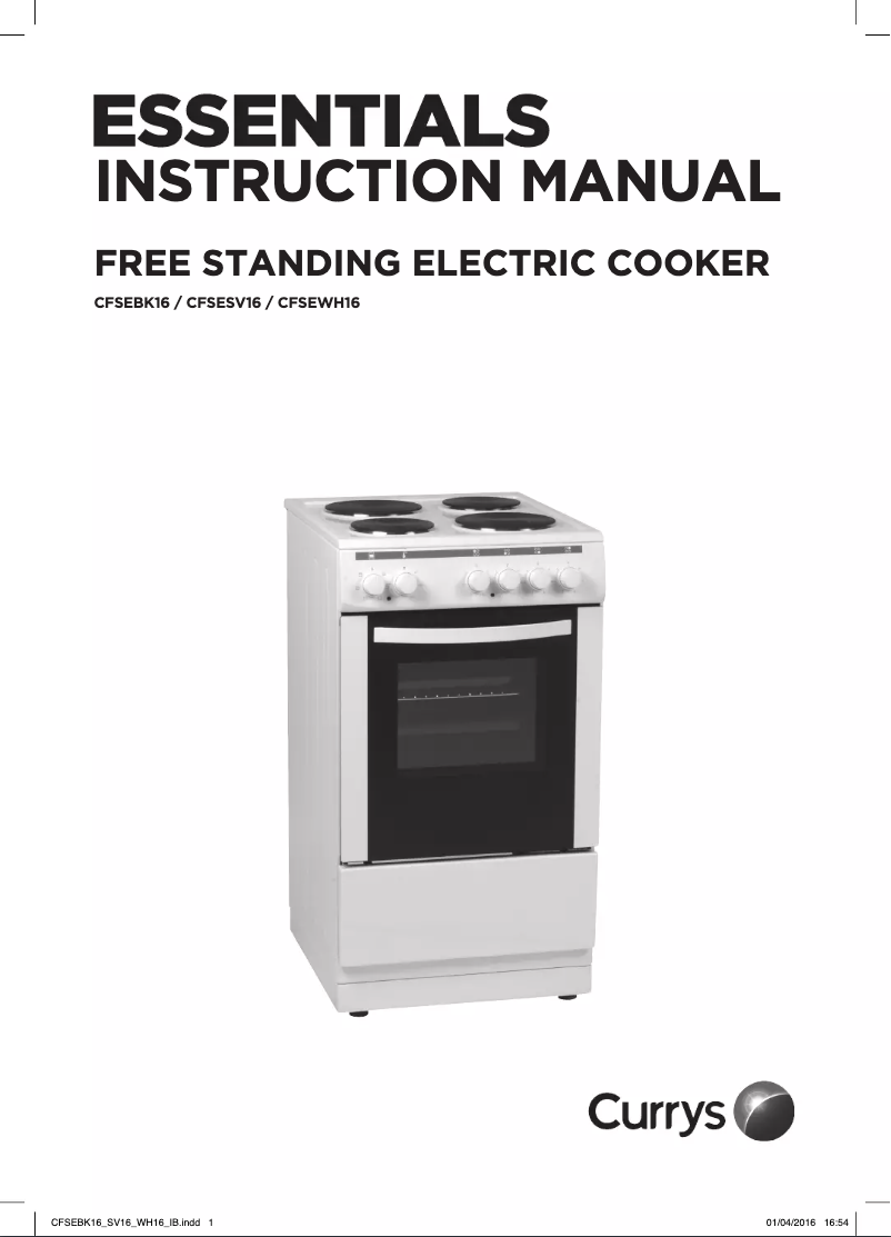 First page image of the manual for CFSEWH16