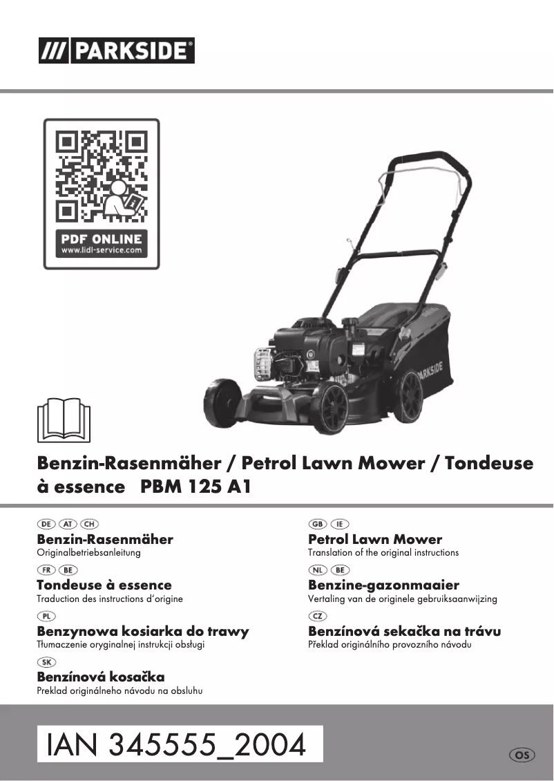 Page 1 of the manual User Manual Parkside PBM 125 A1