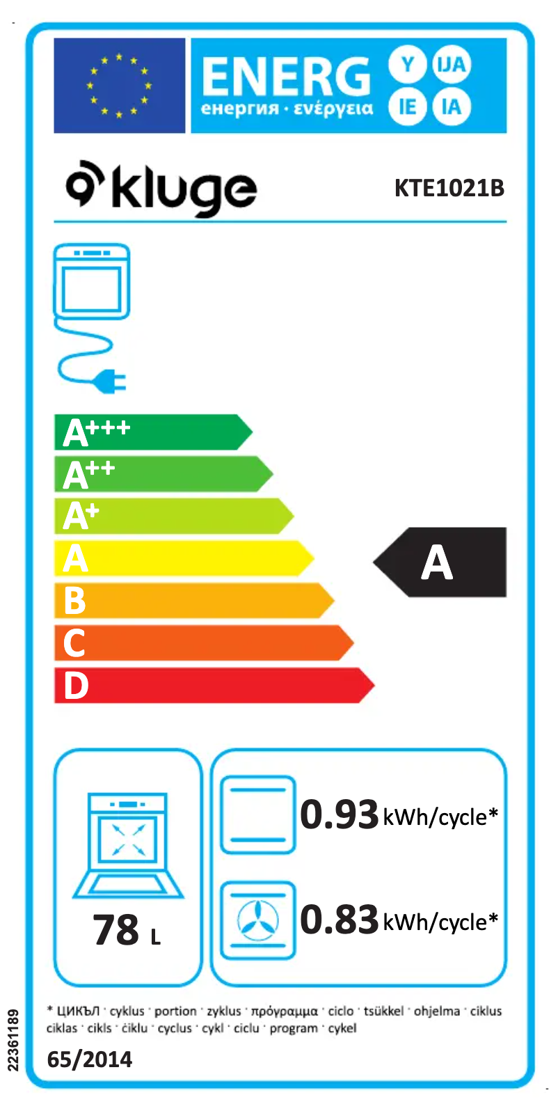 First page image of the manual for KTE1021B
