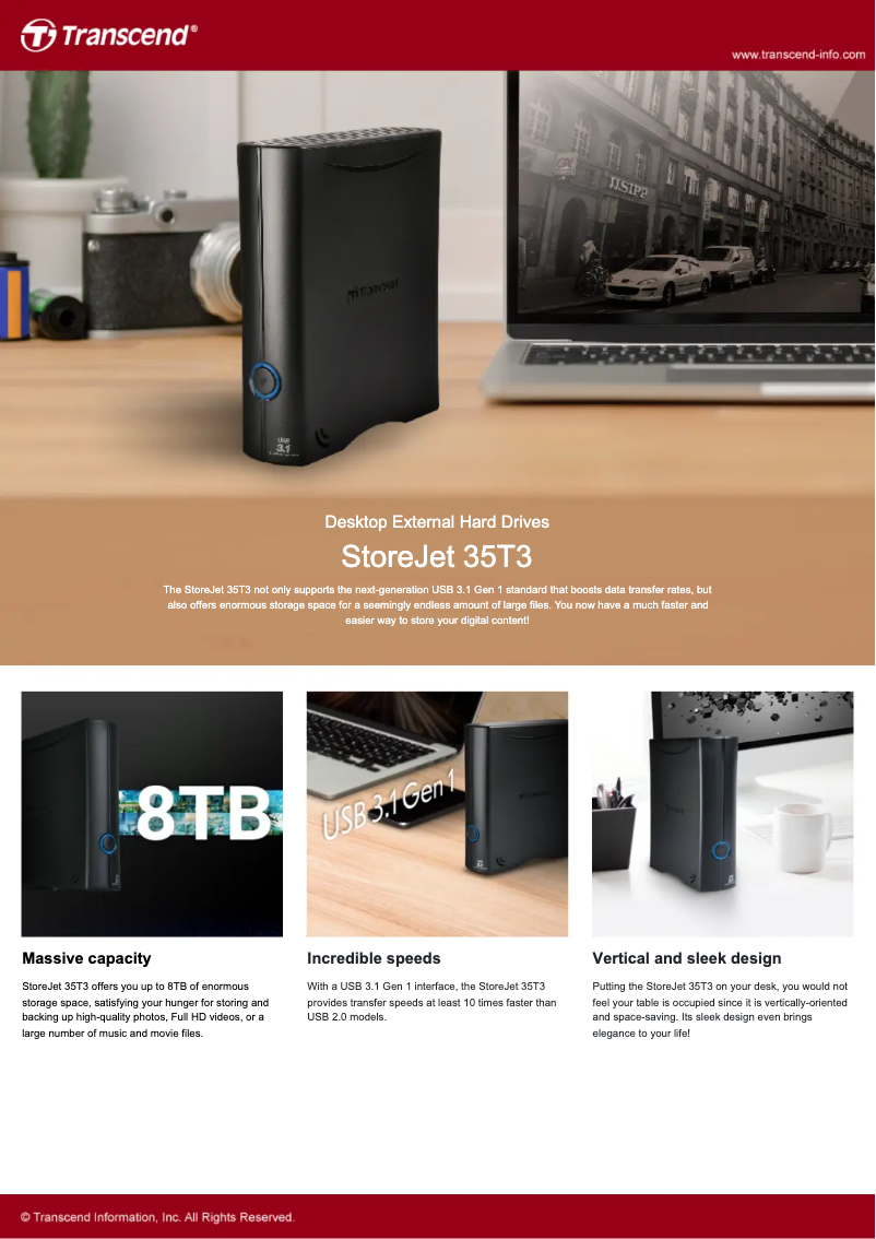 First page image of the manual for StoreJet 35T3