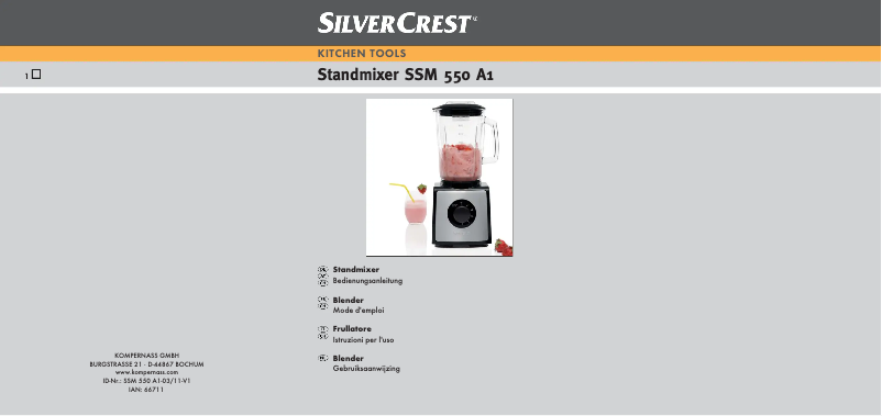 First page image of the manual for SSM 550 A1