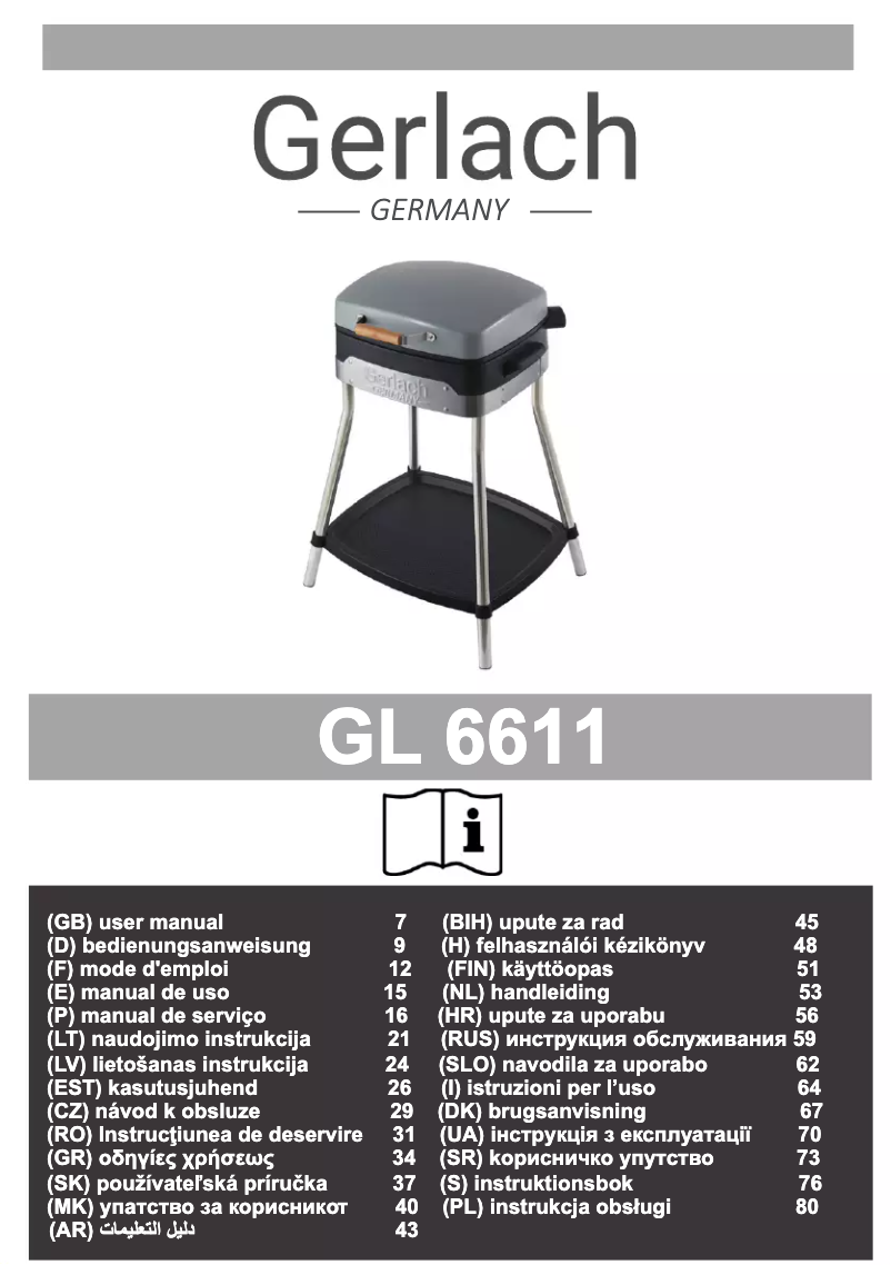 First page image of the manual for GL 6611