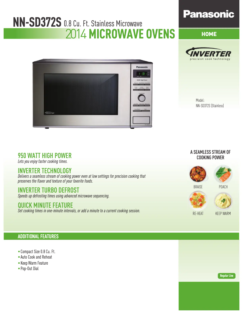 First page image of the manual for NN-SD372S