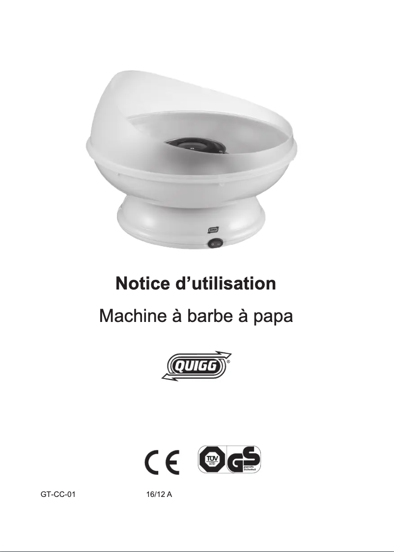 First page image of the manual for GT-CC-01