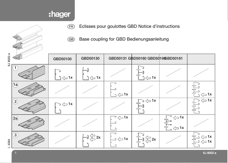 Page 1 of the manual User Manual Hager GBD501319