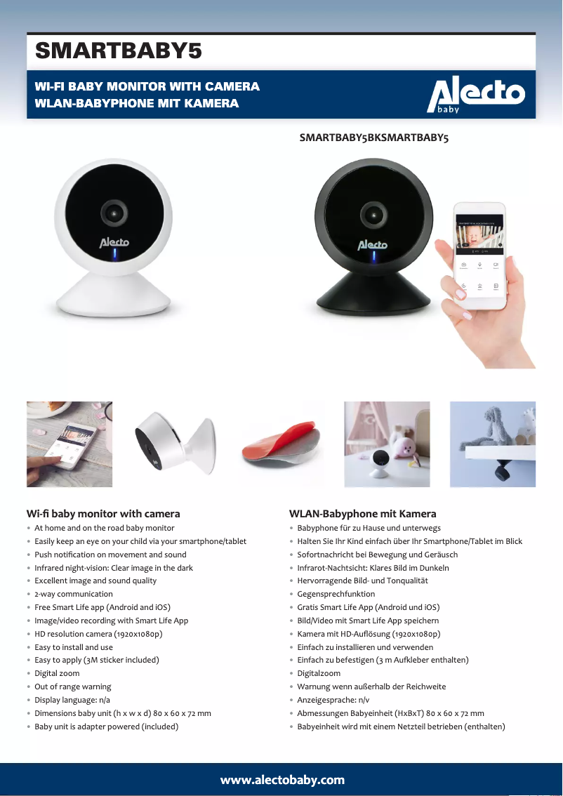 Page 1 of the manual User Manual Alecto SMARTBABY5