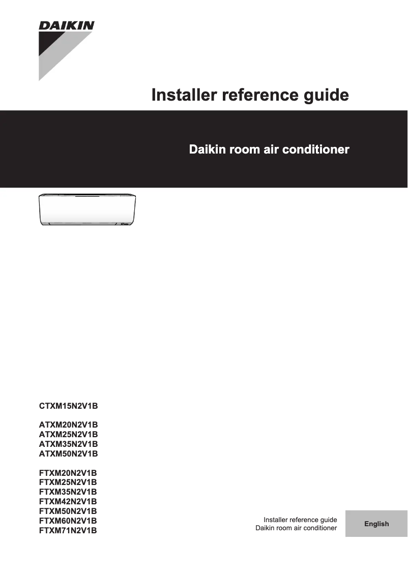 Page 1 of the manual Installation Guide Daikin ATXM20N2V1B
