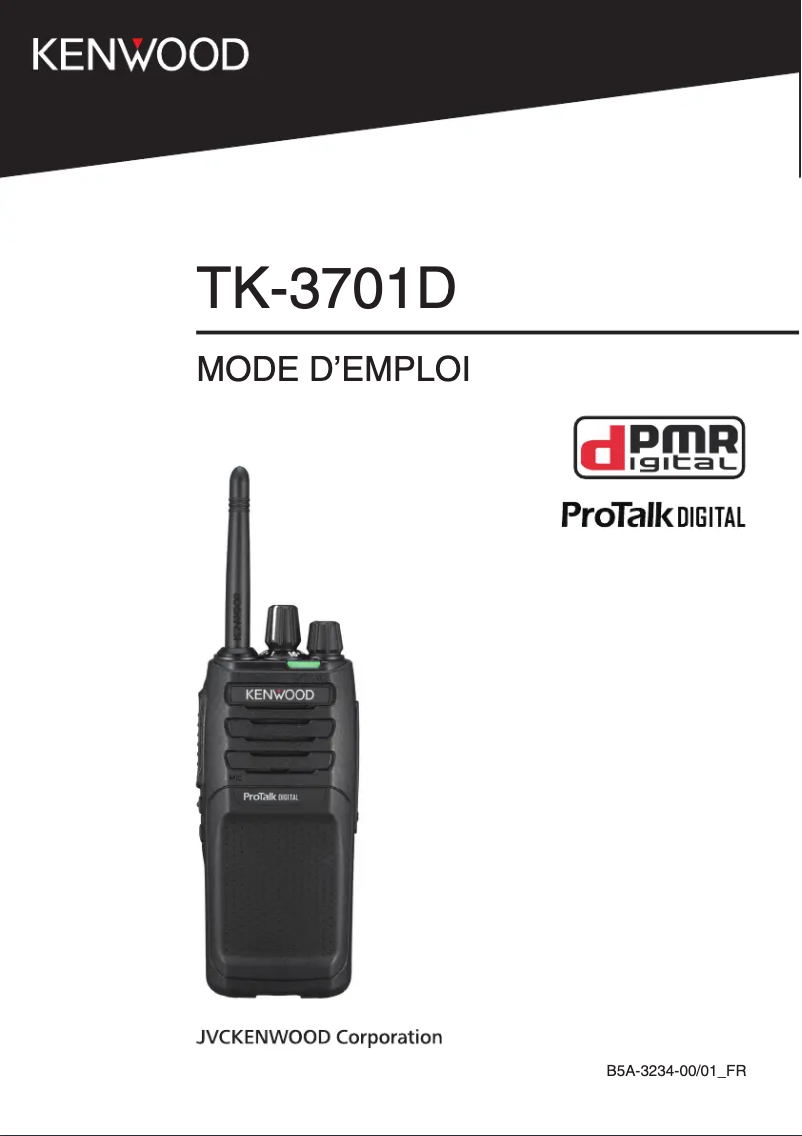 First page image of the manual for TK-3701D