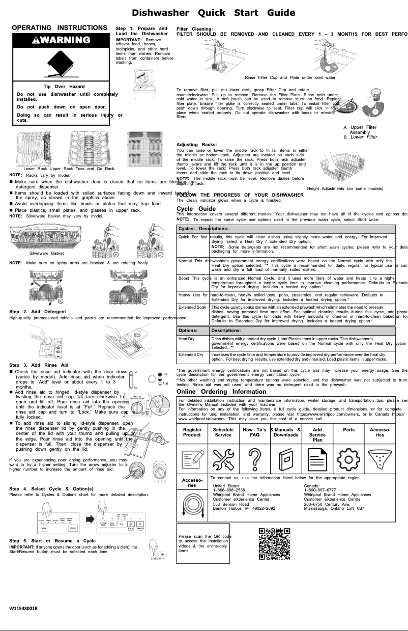 First page image of the manual for WDF331PAMS